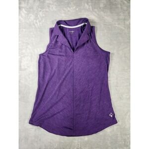 Jofit‎ Womens Sleeveless Purple Polo Shirt Size M Polyester Spandex Blend